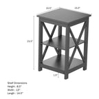 Table d'appoint en bois Lavish Home avec deux étagères et design en X