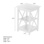Table d'appoint en bois Lavish Home avec deux étagères et design en X