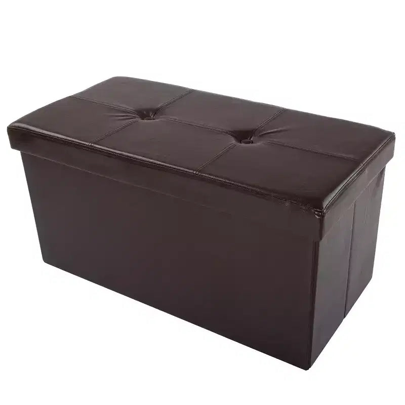 Hasting Home Pouf de rangement pliant en similicuir de 76 cm