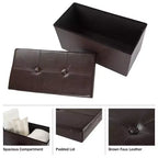 Hasting Home Pouf de rangement pliant en similicuir de 76 cm