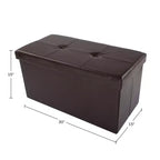 Hasting Home Pouf de rangement pliant en similicuir de 76 cm