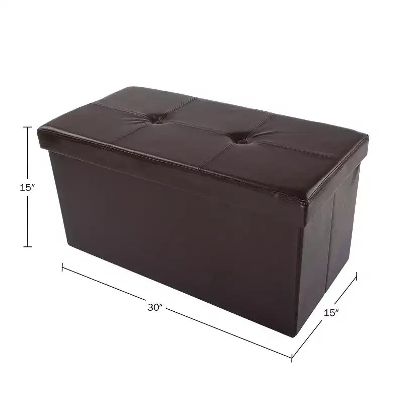 Hasting Home Pouf de rangement pliant en similicuir de 76 cm