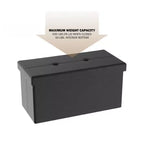 Hasting Home Pouf de rangement pliant en similicuir de 76 cm