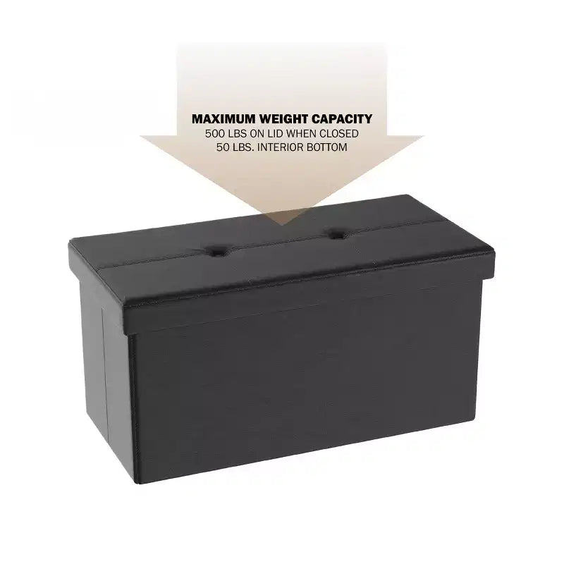 Hasting Home Pouf de rangement pliant en similicuir de 76 cm