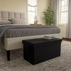 Hasting Home Pouf de rangement pliant en similicuir de 76 cm