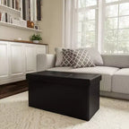 Hasting Home Pouf de rangement pliant en similicuir de 76 cm