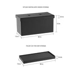 Hasting Home Pouf de rangement pliant en similicuir de 76 cm