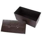 Hasting Home Pouf de rangement pliant en similicuir de 76 cm