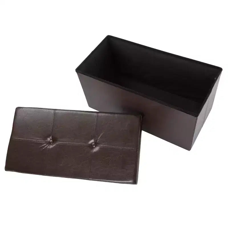 Hasting Home Pouf de rangement pliant en similicuir de 76 cm