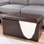 Hasting Home Pouf de rangement pliant en similicuir de 76 cm