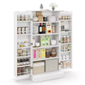 Costway 47.5 kitchen Pantry Cabinet with Doors Adjustable Shelves Anti-toppling Devices