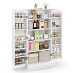 Costway 47.5 kitchen Pantry Cabinet with Doors Adjustable Shelves Anti-toppling Devices
