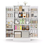 Armoire de cuisine Costway 47,5 avec portes, étagères réglables et dispositifs anti-basculement