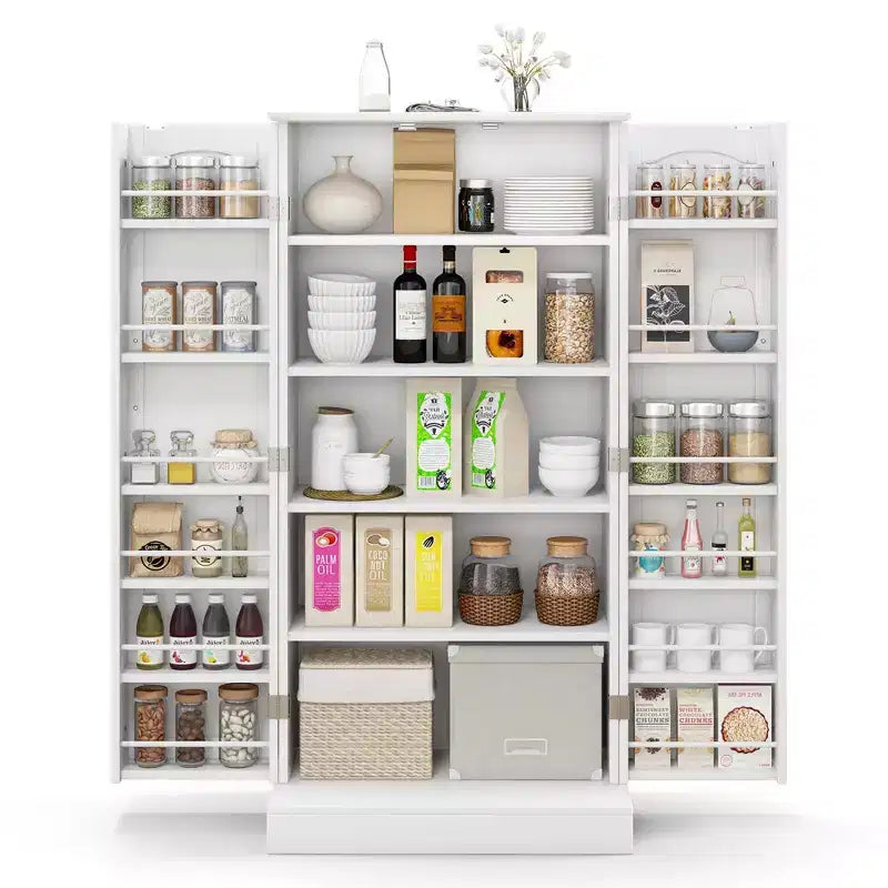 Armoire de cuisine Costway 47,5 avec portes, étagères réglables et dispositifs anti-basculement