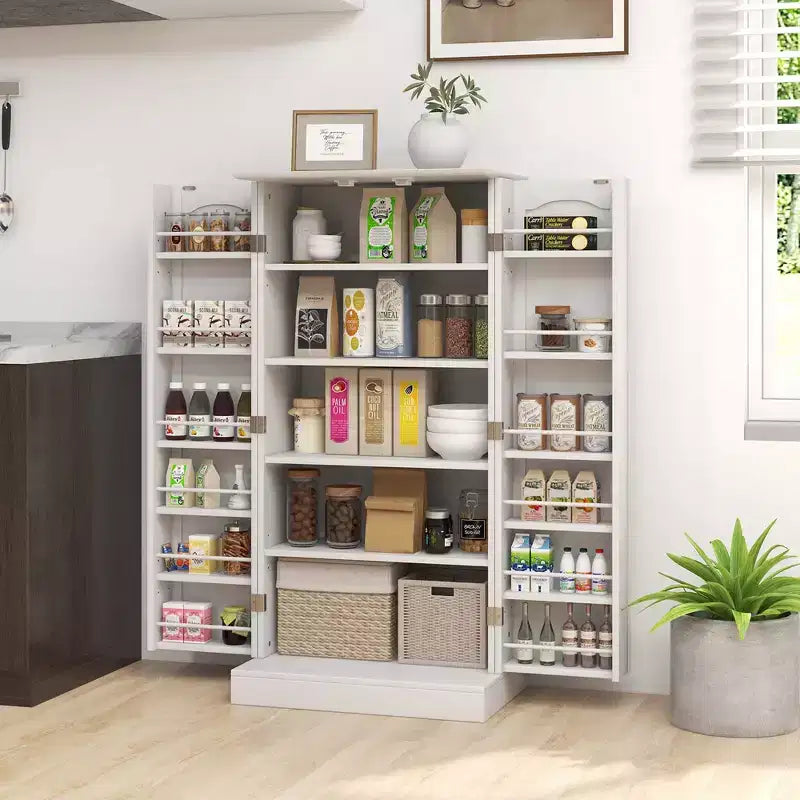 Armoire de cuisine Costway 47,5 avec portes, étagères réglables et dispositifs anti-basculement