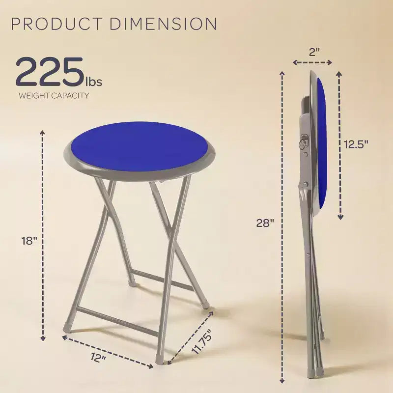 Tabouret pliant sans dossier Hasting Home de 45 cm avec capacité de 102 kg