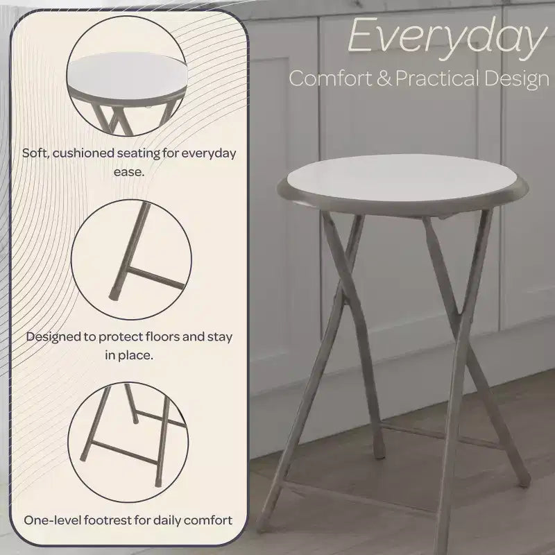 Tabouret pliant sans dossier Hasting Home de 45 cm avec capacité de 102 kg