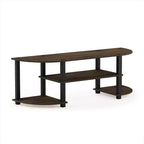 Meuble TV large Furinno, centre de divertissement pour téléviseurs jusqu'à 55 pouces avec étagères ouvertes, noyer Columbia/noir