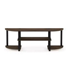 Meuble TV large Furinno, centre de divertissement pour téléviseurs jusqu'à 55 pouces avec étagères ouvertes, noyer Columbia/noir