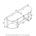 Meuble TV large Furinno, centre de divertissement pour téléviseurs jusqu'à 55 pouces avec étagères ouvertes, noyer Columbia/noir