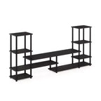 Meuble TV multifonctionnel Furinno pour téléviseurs jusqu'à 48 pouces, meuble console, centre de divertissement, étagères ouvertes, Espresso/Noir