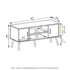 Meuble TV Furinno Mid-Century, console multimédia avec 2 armoires et étagères de rangement ouvertes pour téléviseurs jusqu'à 50 pouces, Espresso
