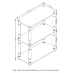 Furinno Étagère décorative à 3 niveaux, étagère ouverte multifonctionnelle, bibliothèque autoportante avec tube classique, hêtre/blanc