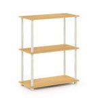 Furinno Étagère décorative à 3 niveaux, étagère ouverte multifonctionnelle, bibliothèque autoportante avec tube classique, hêtre/blanc