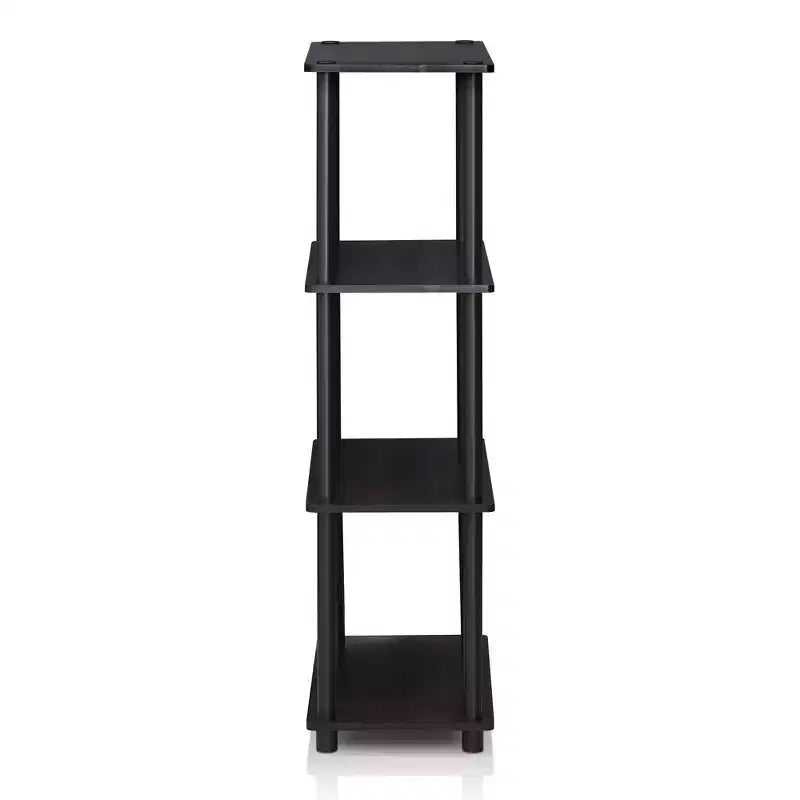 Furinno Étagère décorative 4 niveaux en échelle, étagère ouverte polyvalente, présentoir, étagères de rangement pour salle de bain, cuisine, entrée, noyer foncé