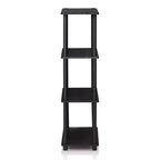 Furinno Étagère décorative 4 niveaux en échelle, étagère ouverte polyvalente, présentoir, étagères de rangement pour salle de bain, cuisine, entrée, noyer foncé