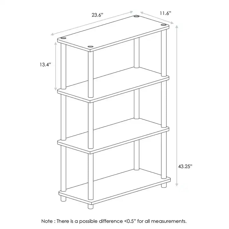 Furinno Étagère décorative 4 niveaux en échelle, étagère ouverte polyvalente, présentoir, étagères de rangement pour salle de bain, cuisine, entrée, noyer foncé
