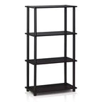 Furinno Étagère décorative 4 niveaux en échelle, étagère ouverte polyvalente, présentoir, étagères de rangement pour salle de bain, cuisine, entrée, noyer foncé