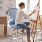 Costway Chaise de bureau réglable pivotante avec accoudoirs relevables et support lombaire réglable Noir et blanc/Noir