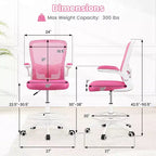 Costway Chaise de bureau réglable pivotante avec accoudoirs relevables et support lombaire réglable Noir et blanc/Noir