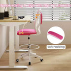 Costway Chaise de bureau réglable pivotante avec accoudoirs relevables et support lombaire réglable Noir et blanc/Noir