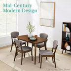 Ensemble de salle à manger moderne compact 5 pièces en bois de style milieu du siècle Best Choice Products avec 4 chaises, siège et dossier rembourrés