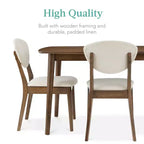 Ensemble de salle à manger moderne compact 5 pièces en bois de style milieu du siècle Best Choice Products avec 4 chaises, siège et dossier rembourrés