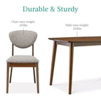 Ensemble de salle à manger moderne compact 5 pièces en bois de style milieu du siècle Best Choice Products avec 4 chaises, siège et dossier rembourrés