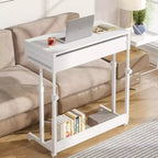 Bureau portable Lantine avec tiroirs, bureau mobile pour ordinateur portable avec roulettes, petit bureau debout pour bureau à domicile