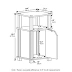 Furinno Lot de 2 tables d'appoint de canapé de style Mid-Century à 3 niveaux avec armoire de rangement et étagère ouverte, chêne français/noir