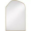 Noble Park Arch Top Vanity Wall Mirror Modern Beveled Glass Gold Wood Frame 26 Wide for Bathroom Bedroom Living Room Home Office