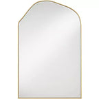 Noble Park Arch Top Vanity Wall Mirror Modern Beveled Glass Gold Wood Frame 26 Wide for Bathroom Bedroom Living Room Home Office