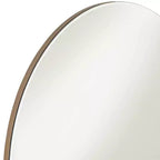 Miroir mural de courtoisie rond Possini Euro Design Loft avec étagère dorée, verre biseauté moderne, cadre en bois brun, 80 cm de large pour salle de bain