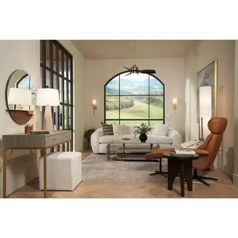 Miroir mural de courtoisie rond Possini Euro Design Loft avec étagère dorée, verre biseauté moderne, cadre en bois brun, 80 cm de large pour salle de bain