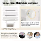 Costway Lot de 2 pupitres mobiles pour ordinateur portable avec rangement, hauteur réglable, blanc/noir