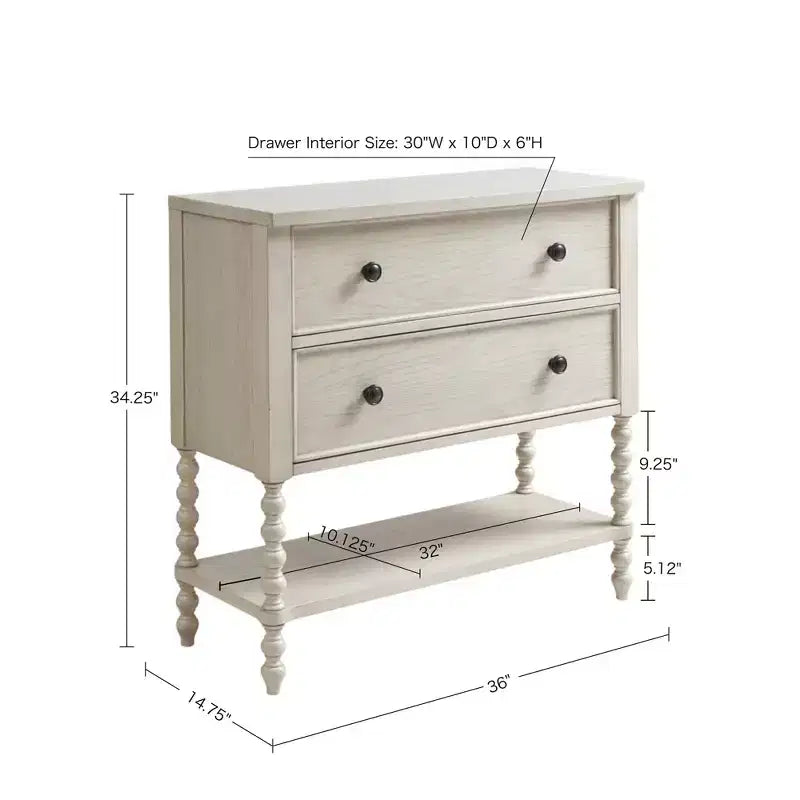 LIVN CO. Table console de ferme à 2 tiroirs