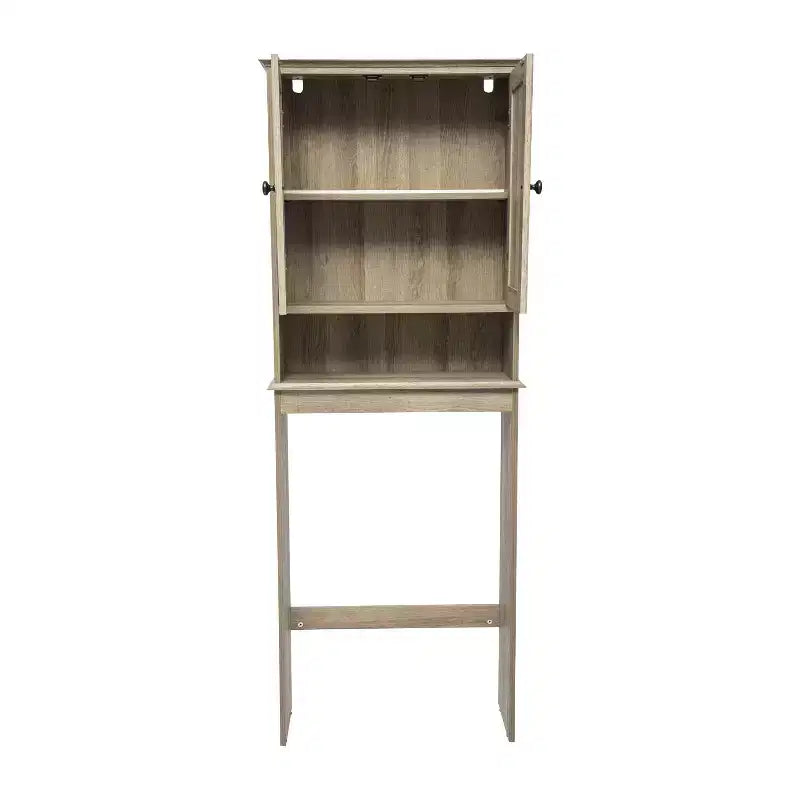 Flash Furniture Dune Meuble de rangement pour salle de bain au-dessus des toilettes avec portes à fermeture magnétique, étagère de placard réglable, étagère inférieure ouverte