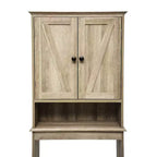Flash Furniture Dune Meuble de rangement pour salle de bain au-dessus des toilettes avec portes à fermeture magnétique, étagère de placard réglable, étagère inférieure ouverte