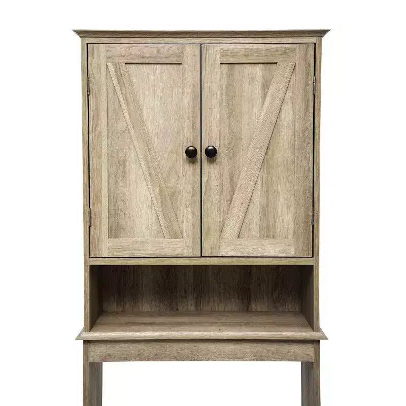 Flash Furniture Dune Meuble de rangement pour salle de bain au-dessus des toilettes avec portes à fermeture magnétique, étagère de placard réglable, étagère inférieure ouverte