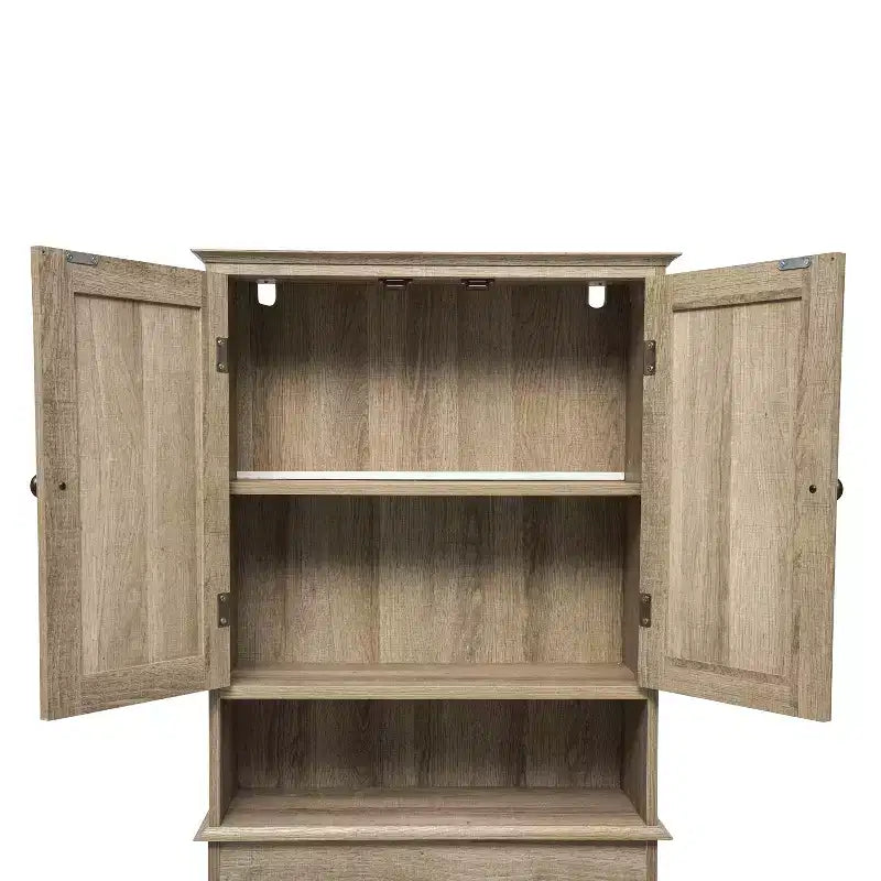 Flash Furniture Dune Meuble de rangement pour salle de bain au-dessus des toilettes avec portes à fermeture magnétique, étagère de placard réglable, étagère inférieure ouverte